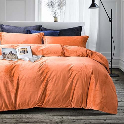 Fundas Para Edredones - Ntbay Velvet Twin Duvet Cover Set, 3