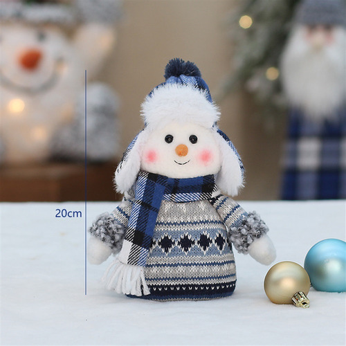 2pcs Muñeca De Navidad Muñeco De Nieve Adorno Decorativo