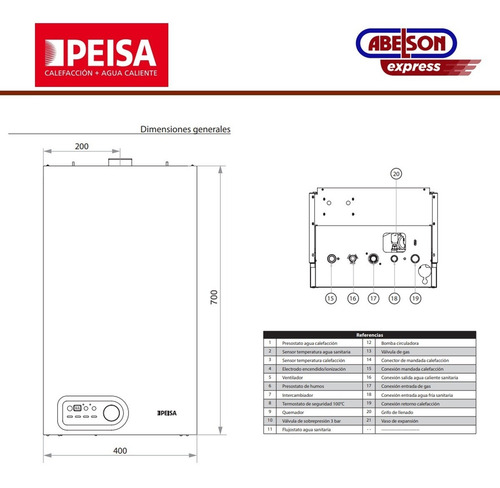 Caldera Peisa Diva Duo 24 Ds Tiro Forzado Gas Natural