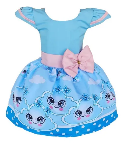 Vestido Chuva De Amor Nuvem Chuva De Ben o Azul Luxinho