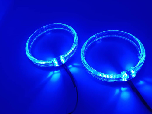 X2 Anillos Luz Led Circular Universal Ojos Ángel Azul