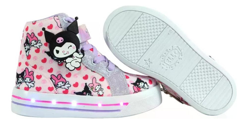 Tenis Kuromi Melody Niñas Led Luces Hello Kitty Botas Comodo