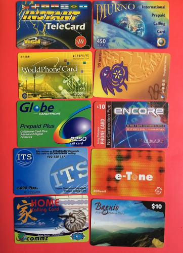 10 Tarjetas Telefónicas Usadas Extranjeras Coleccionable T18