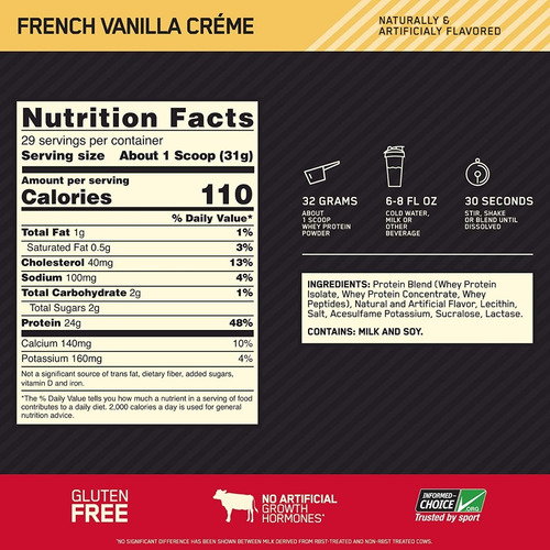 Imagen 2 de 4 de Proteína Gold Standard 100% Whey Protein 2lbs - Vainilla