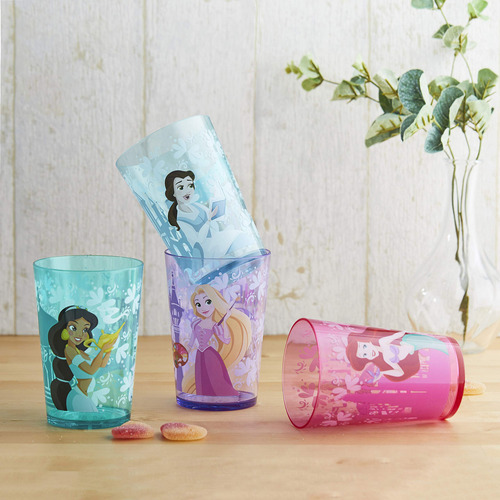 Set De Vasos Zak Designs Disney Princess, 430 Ml, Para Niños