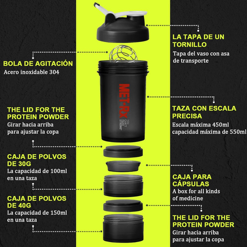 Botella Mezcladora Proteínas Para Batidos De Proteínas.