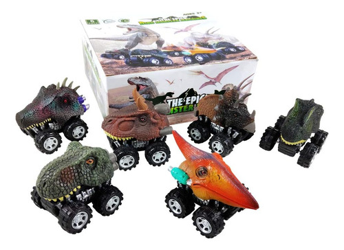 Carros Retráctil Con Forma De Dinosaurio Dinobros, Paquete D
