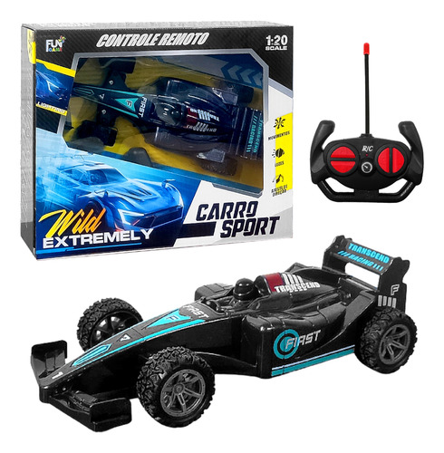 Carrinho De Controle Sem Fio Fórmula 1 Recarregável Ferrari Cor Preto Personagem Carro F1