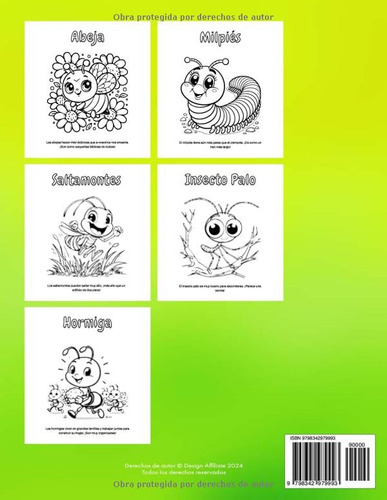 Insectos Super Chulos Libro Para Colorear - Volumen 4: Ilust