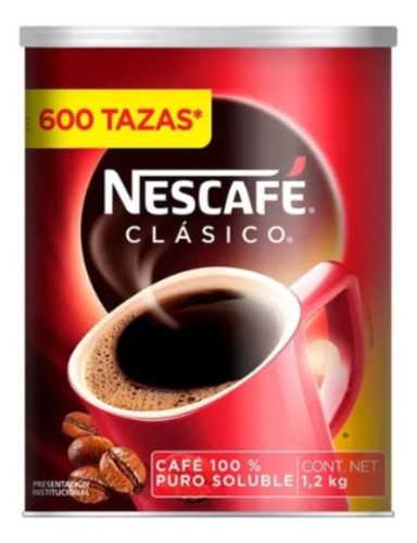 Cafe Soluble Nescafe Clasico 1.2 Kg Rinde 600 Tazas