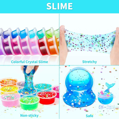Imagen 6 de 9 de Kit De Slime 110 Piezas Moldes Escarcha Diferentes Texturas