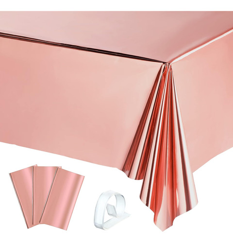 3 Piezas De Manteles Rectangulares De Papel De Aluminio Rosa