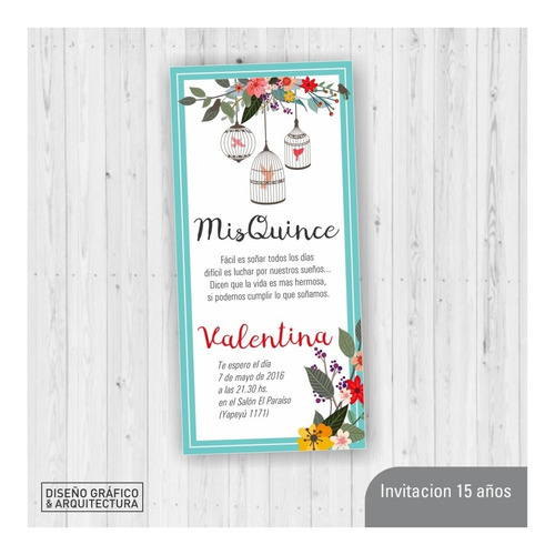 Diseño Tarjeta Invitación Imprimible Cumpleaños 15 Varios
