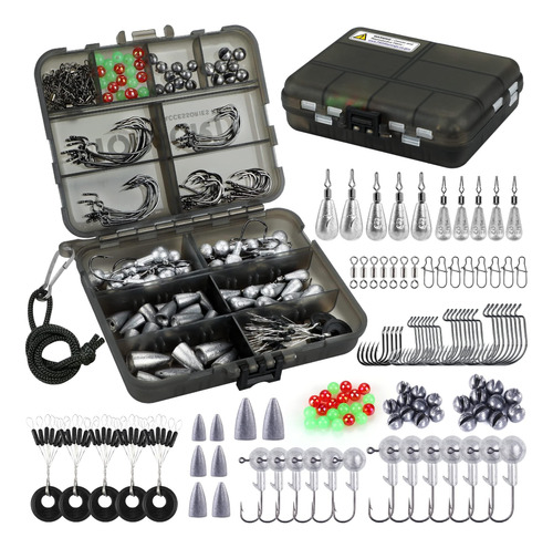 Kit Accesorios D/pesca Topfort 230ps Anzuelo/toboganes/pesas