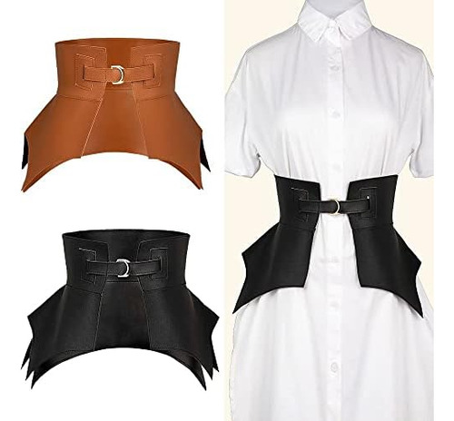 Cinturón Ancho Largo De Cuero Pu Negro Irregular Con Estilo