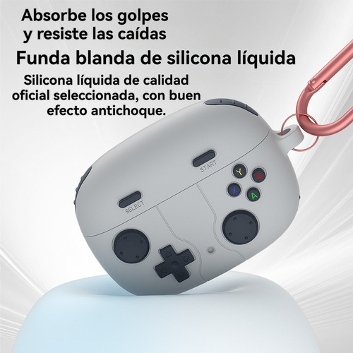 USDILU Funda Case Para Jbl Vibe Beam / Wave 200tws Uso Rudo Protector + Limpiador Juegos Carcasa Diseño Con Llavero Color Gris Oscuro