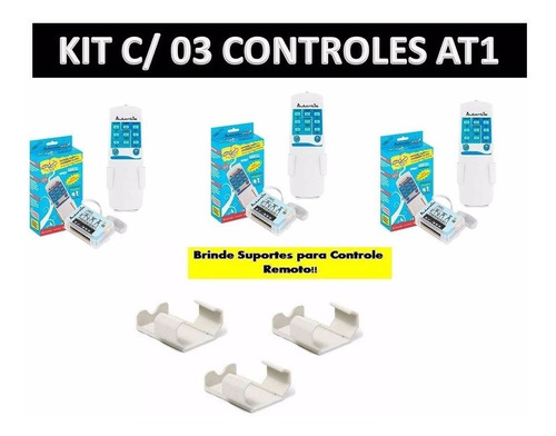 03 Kits Controles Remotos Ventiladores Teto+luz At1