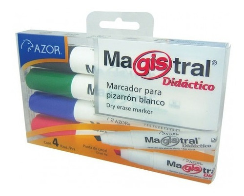 Marcadores Pizarrón Blanco Con 4 Magistral Didactico Azor