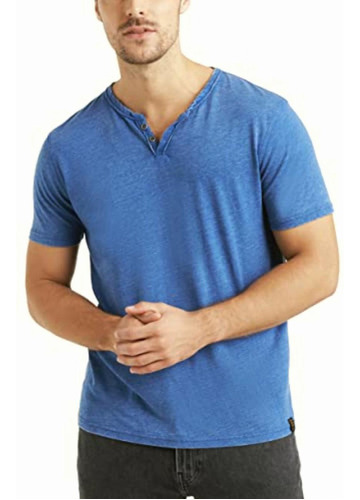 Camiseta Lucky Brand 7m62161 Azul Mónaco Large