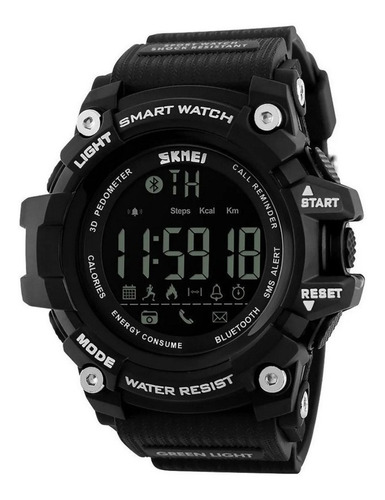 Smartwatch Skmei 1227 54mm caja  negra, malla  negra de  plástico