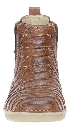 Botina Escamada Masculina Couro Marrom Zebu 23382