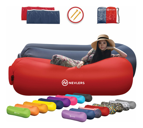 Nevlers Tumbona Inflable - Sofá Inflable Portátil Par#0 Tdac