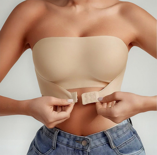 Bra Sin Varillas Mujer Con Cierre Frontal Brasier Strapless