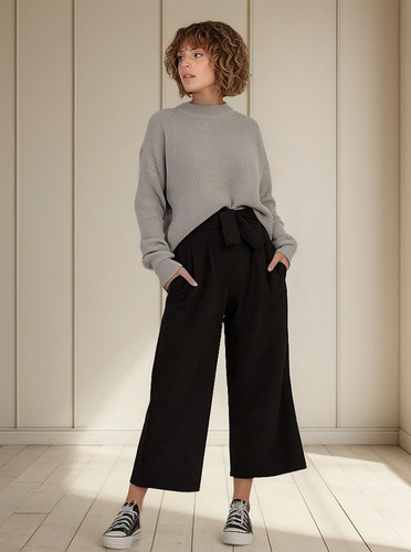Pantalon Midi Mujer Tipo Palazzo De Diseño
