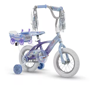 Bicicleta Para Niñas Huffy Frozen Y Trineo Portamuñecas R12 Color Celeste