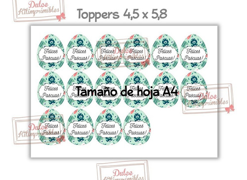 Kit Imprimible Pascua Felices Pascuas Base Huevo Bolsita 14
