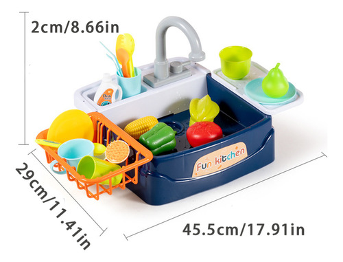 Lavaplatos Eléctrico Para Niños Pretend Play, Color Rojoab