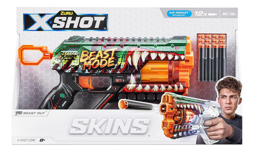 X-shot Zuru Municiones Goma Espuma Griefer Beast Out Lanza 12 Dardos Tecnología Air Pocket