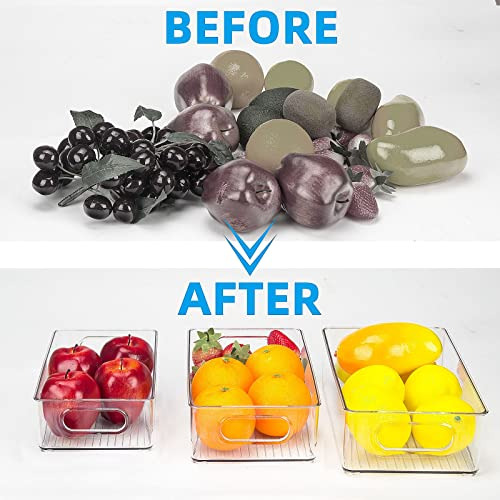 Stackable Refrigerator Organizer Bins, 6 Packs 3 Sizes ...