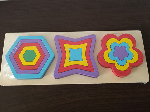 Juego Didáctico Figuras Geométricas Colores Madera Bloques