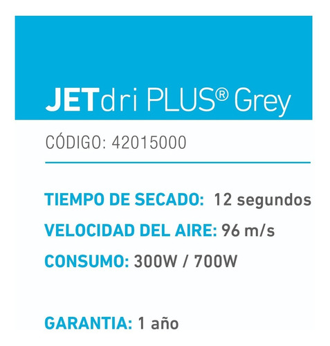 Secamanos Eléctrico Inelec Jetdri Plus Grey Automático