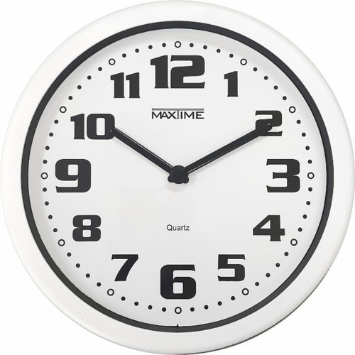 Imagem 1 de 3 de Relógio De Parede Cozinha Para Sala De Estar Redondo Branco