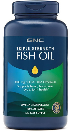 Óleo De Peixe Gnc Triple Strength Omega 3 1000 Mg, 120 Unida