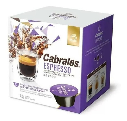 Capsulas Cafe Espresso Cabrales  Dolce Gusto X 12 (pack X 3)