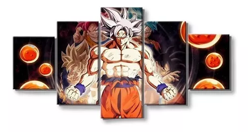 Quadro Decorativo Desenho Anime Dragon Ball Goku Decorar Mosaico