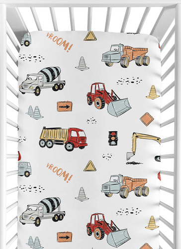 Sweet Jojo Designs Construction Truck Boy Sabana Ajustable