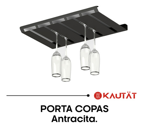 Porta Copas Negro Mate, 48cs X 32cm, Kautat