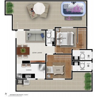Imagem 2 de 8 de Apartamento Com Área Privativa À Venda, 2 Quartos, 2 Suítes, 2 Vagas, Santa Efigenia - Belo Horizonte/mg - 2350