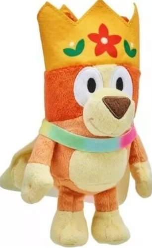 Peluche Bingo Con Corona Y Capa Original 18 Cm Aprox 