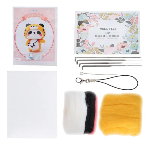 Kit De Fieltro En Seco Con Base De 3 Capas, Agujas Y Soporte De Madera – Almohadilla Profesional Para Principiantes