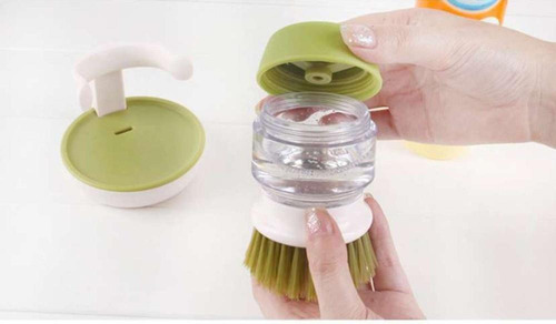 Cepillo Lava Trastes con Depósito y Soporte Limpieza Cocina