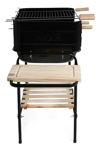 Churrasqueira móvel MOR Bonanza 99cm de largura 84cm de altura 44.5cm de profundidade preta/branco