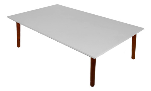 Mesa Centro 90x54cm Retangular Pé Palito Reto