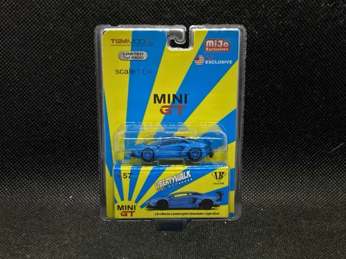 Lamborghini Aventador Lbwk Chase Azul Mini Gt Mijo Toys 1/64 Lamborghini Aventador Lbwk Chase Azul Mini Gt Mijo Toys 1/64