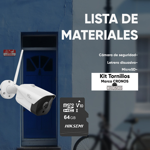 Zkteco Cámara De Seguridad Ng-c401-plus-64 Con Microsd 64gb Bullet Wifi 1080p Distancia Ir 15 Metros Almacenamiento Local Y En La Nube Control Remoto Audio Bidireccional Máxima Seguridad Cctv