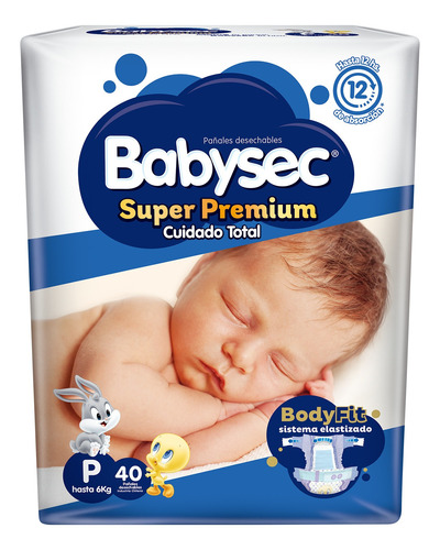 Pañales babysec Super Premium P X 40 - Bebés Y Niños